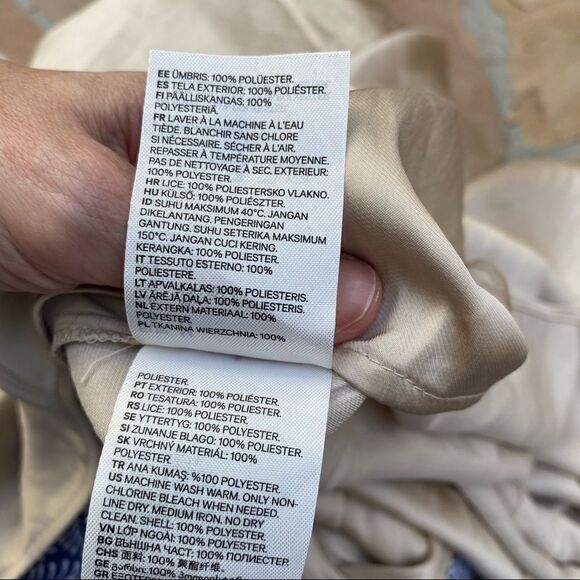 H&M satin finish cream color maxi dress size medium - Picture 6 of 12